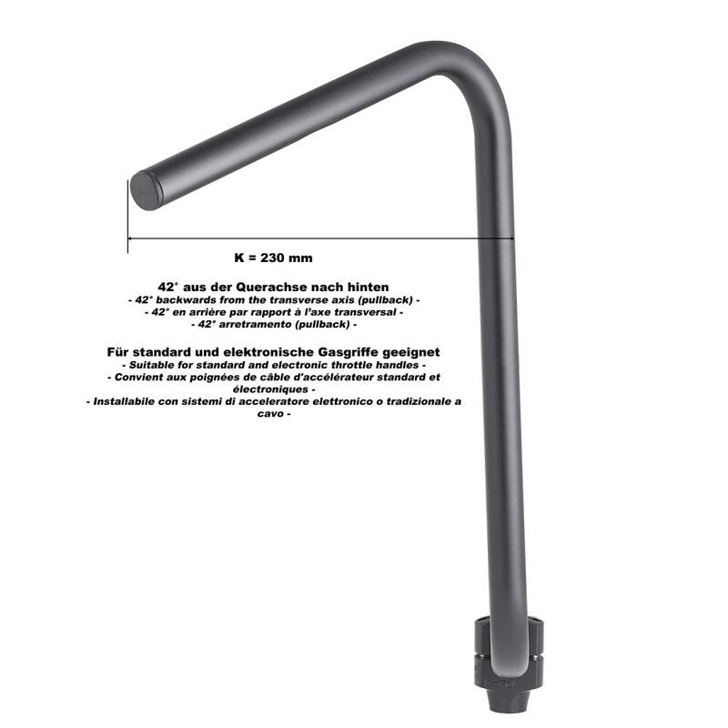 Harley Davidson Sportster 883 Iron XL 883 N [HIGHWAY HAWK] - Manubrio Bad Hawk da 1 pollice con 3 fori, larghezza 845mm altezza 370mm, cromato