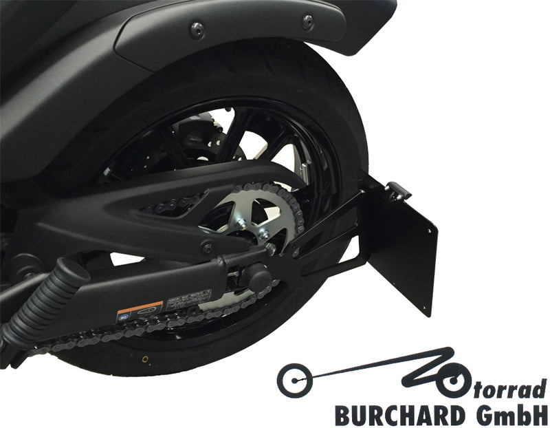 Kawasaki Vulcan S [BURCHARD EXCELLENCE] - Portatarga laterale con certificato di parti, Kawasaki EN 650 Vulcan S 15-, nero opaco