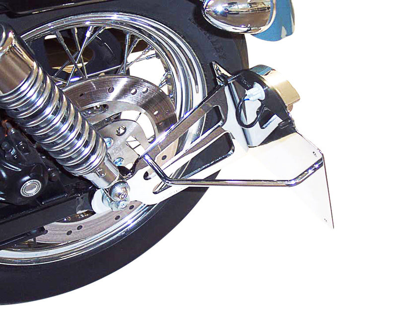 Harley Davidson Touring Note [BURCHARD EXCELLENCE] - Support de plaque d'immatriculation latéral avec certificat de pièces, H.-D. Sportster/XL2 axe 19mm, noir brillant