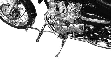 Honda Ca 125 [BURCHARD EXCELLENCE] - système de repose-pieds avant avec certificat de pièces, +22 cm, CA 125 Rebel / CMX 250 Rebel, Sundance lisse, chromé