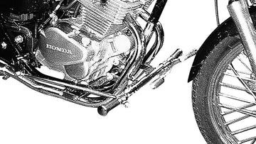 Honda Ca 125 [BURCHARD EXCELLENCE] - système de repose-pieds avant avec certificat de pièces, +22 cm, CA 125 Rebel / CMX 250 Rebel, Sundance lisse, chromé - 0