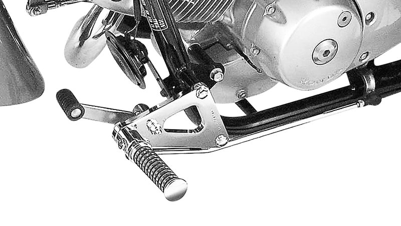 Honda Vt 125 [BURCHARD EXCELLENCE] - vorverlegte Fußrastenanlage mit ABE, +16 cm, Honda VT 125 Shadow, Sundance orig. Hebel, chrom