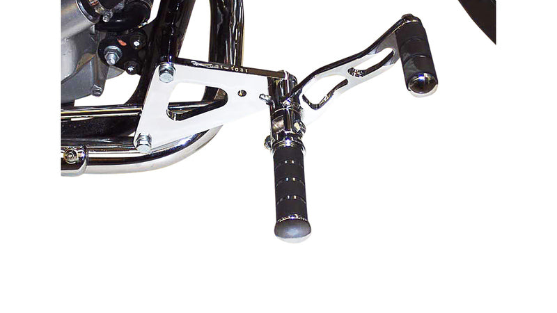 Honda Vt 125 [BURCHARD EXCELLENCE] - vorverlegte Fußrastenanlage mit ABE, +16 cm, Honda VT 125 Shadow, Ness gefräst, chrom