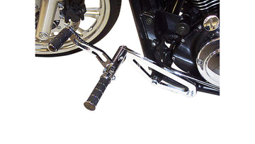 Kawasaki Vn 900 Cla [BURCHARD EXCELLENCE] - forward footrest system with ABE, +17 cm, Kawasaki VN 900 Classic /Custom, Sundance milled, chrome