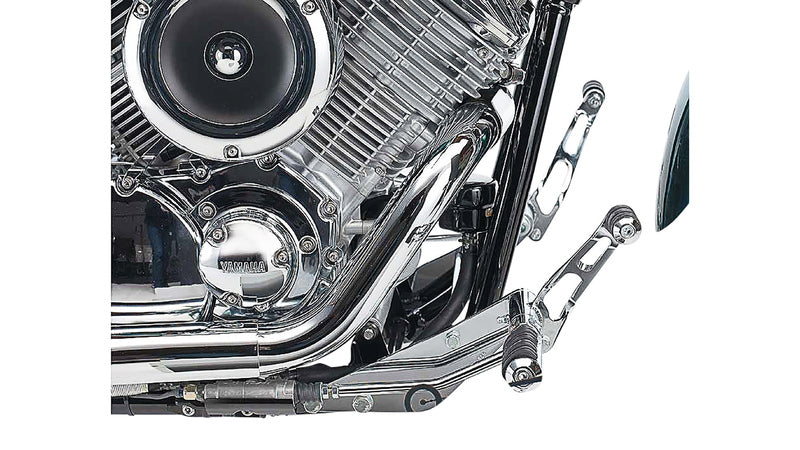 Yamaha Xvs 1100 Drag Star [BURCHARD EXCELLENCE] - système de repose-pieds avant avec ABE, +19 cm, Yamaha XVS 1100 Drag Star /Classic, fraisé Sundance, chromé