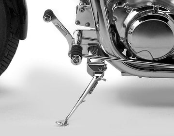Suzuki Vs 1400 Intruder [BURCHARD EXCELLENCE] - sistema poggiapiedi anteriore con certificato di parti, +25 cm, Suzuki VS 1400 Intruder, Sundance liscio, nero lucido