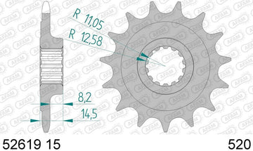 Ducati Monster 937 [AFAM] - Kit chaîne 520XHR2 15/43 Super renforcé - Pignon standard - 0