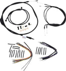 harley davidson flst [BURLY BRAND] - Complete Black Vinyl Handlebar Cable/Line Kit for Ape Hanger-1