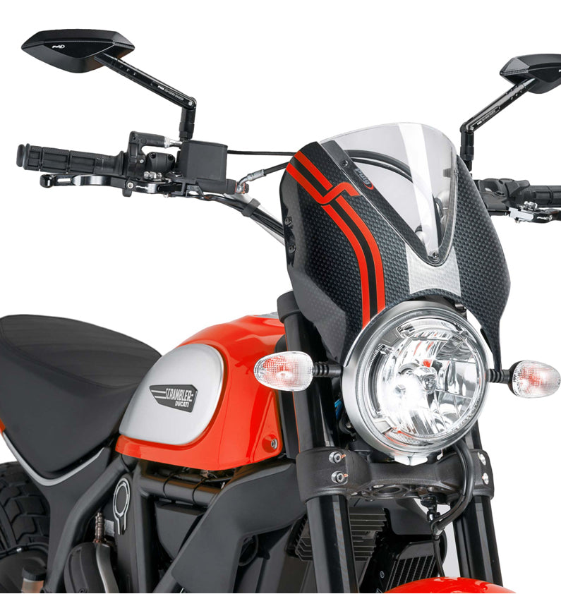 DUCATI SCRAMBLER DESERT SLED [2025] – RetroVision Windshield Visor – Black