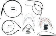 Harley Davidson Nightster [BURLY BRAND] - Complete Black Vinyl Handlebar Cable/Line Set for Ape Hanger