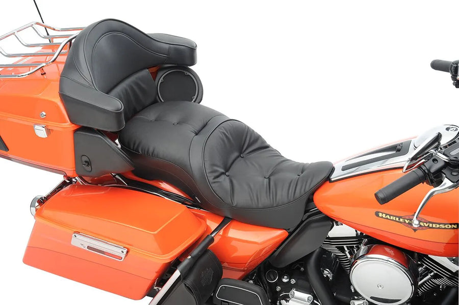 harley davidson touring [DRAG SPECIALTIES] – Siège en cuir 2 places, compatible dossier, touring