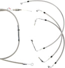 harley davidson flhtc [BURLY BRAND] - Kit complet de câbles de guidon/conduites de frein en acier inoxydable-1