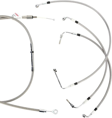 Harley Davidson FLHTC [MARCHIO BURLY] - Kit completo cavo manubrio/linea freno in acciaio inossidabile