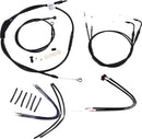 harley davidson flst [BURLY BRAND] - Complete Black Vinyl Handlebar Cable/Line Kit for Ape Hanger-1