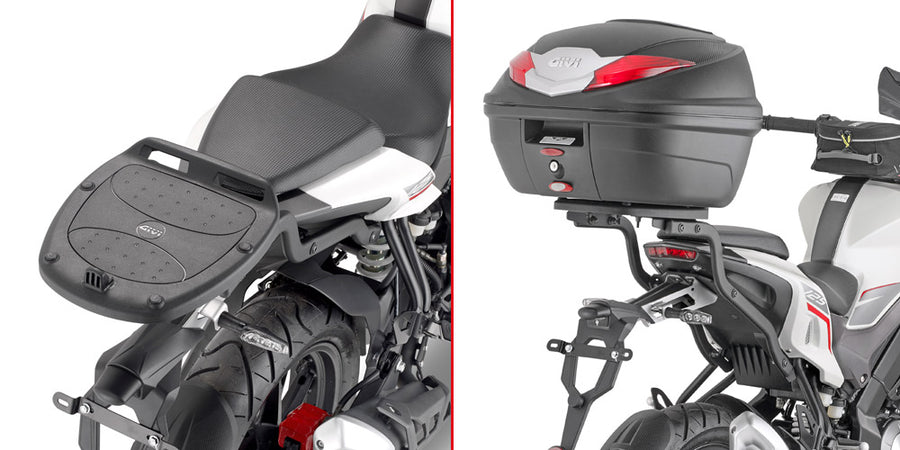 Keeway RKF 125 [GIVI] - Topcase Träger für MONOLOCK® Koffer benutzen Sie die im Koffer mitgelieferte MONOLOCK® Platte