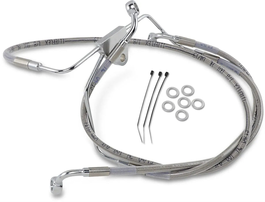 Harley Davidson flhtc [DRAG SPECIALTIES] - Kit tubi freno prolungati in acciaio inossidabile