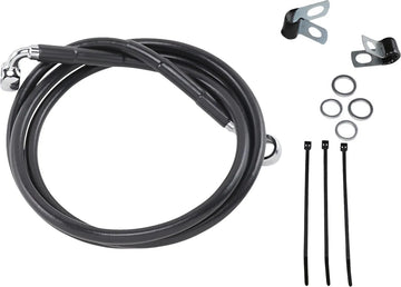 harley davidson fxsts [DRAG SPECIALTIES] - Extended Black Vinyl Brake Line Kit