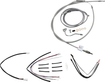 harley davidson flhrxs [BURLY BRAND] - Kit complet de câbles de guidon/conduites de frein en acier inoxydable
