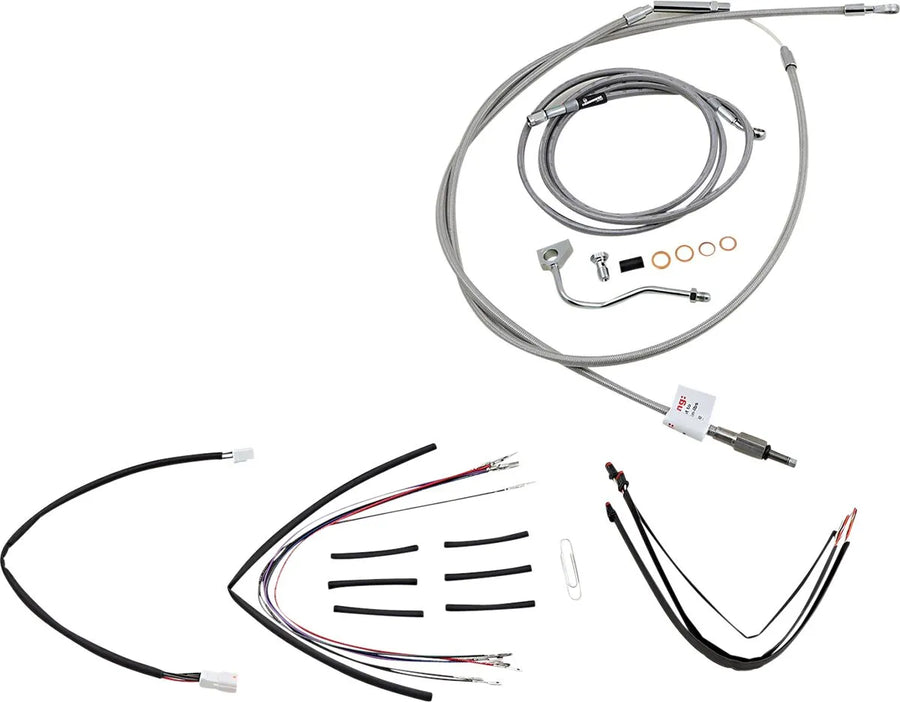 harley davidson flhrxs [BURLY BRAND] – Komplettes Edelstahl-Lenkerzug/Bremsleitungs-Kit