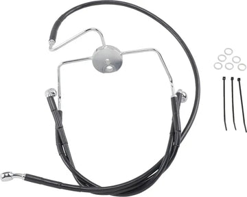 Harley Davidson Flhri [DRAG SPECIALTIES] – Verlängertes Bremsleitungs-Kit aus schwarzem Vinyl