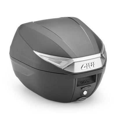 C30NT - Monolock Topcase mit Platte – schwarz, mit transparenten Reflektoren