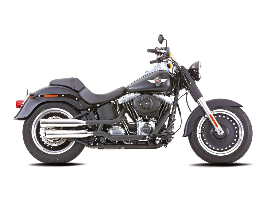 Harley Davidson FLSTF [2014-2016]-Double grooves panties-on polished silencer