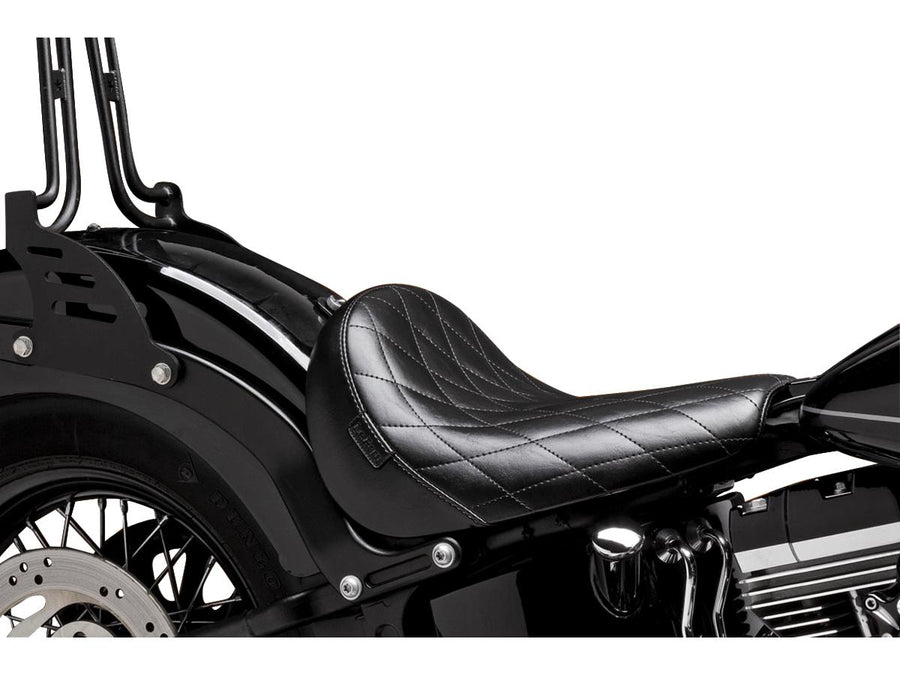 Harley Davidson FXS [2011-2012]-Bare Bones Solo Seat Diamond Stitch Black Vinyl