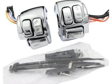 Harley Davidson Sportster [2006-2013] – Chrom Lenkerschaltergehäuse-Kit mit Schaltern