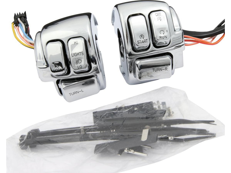 Harley Davidson Sportster [2006-2013]-CHROME Swovblebar Switch Housing Kit con interruttori