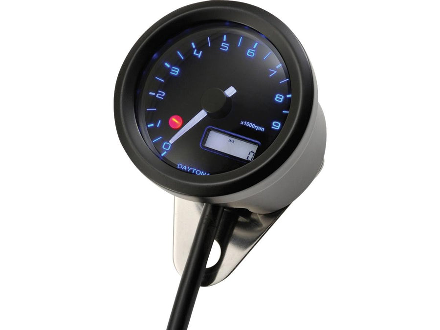 Harley Davidson - Velona Tachometer 48 mm, stainless steel black varnished speedometer
