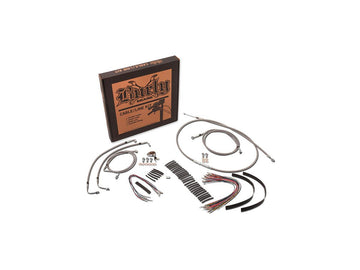 Harley Davidson Flhr [2002-2003] -14 "Ensemble de câbles de barre gorille en acier inoxydable clair ...