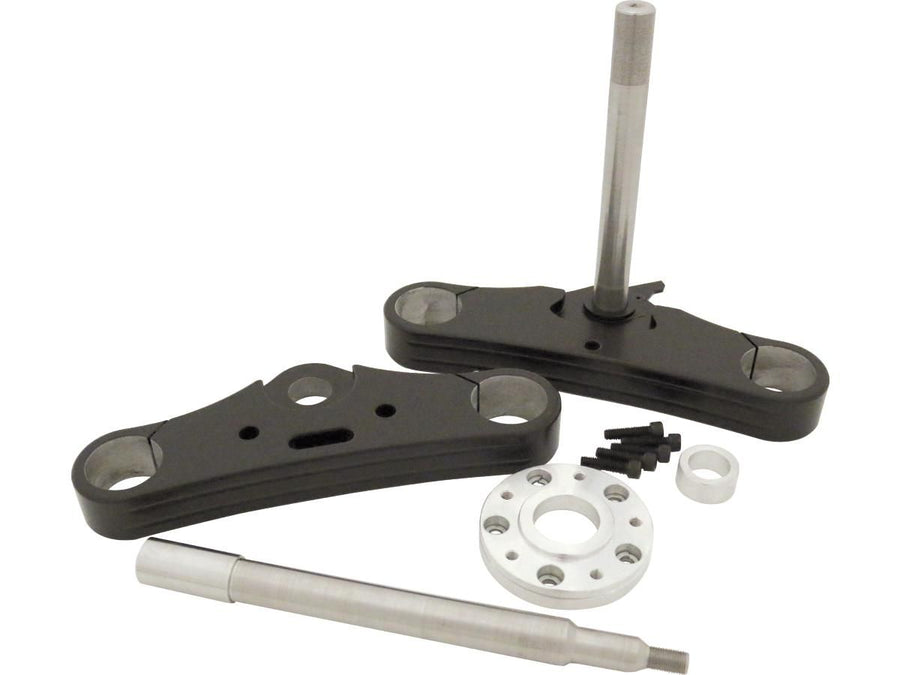 Harley Davidson Dyna [2004-2007]-fork bridge, 39 mm, 0 °, black fork bridge set