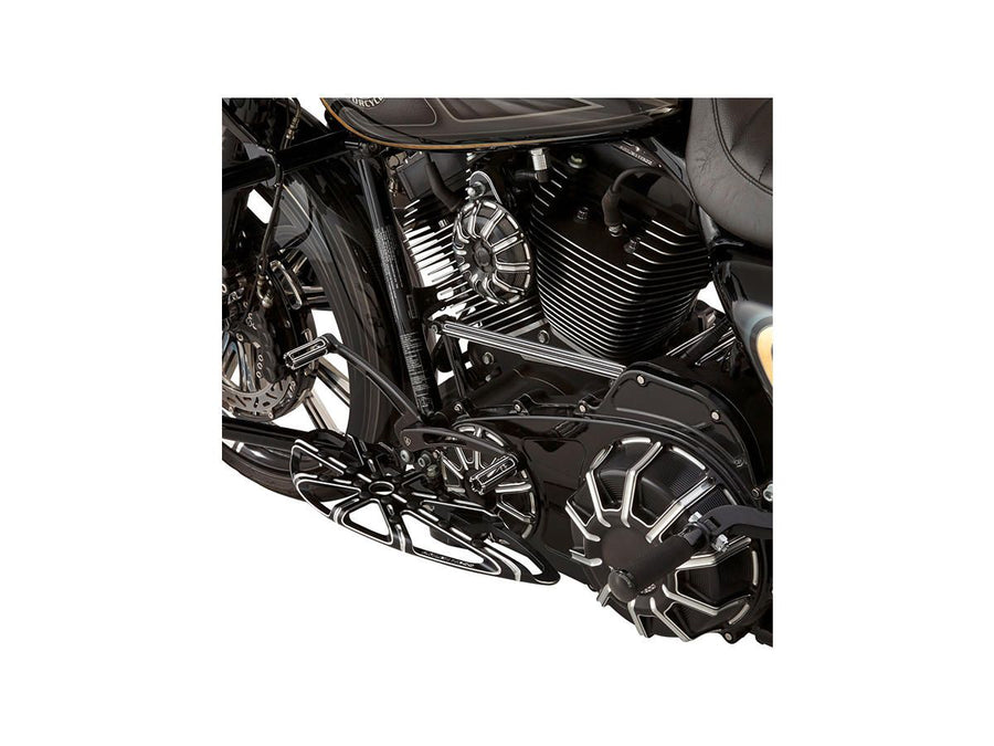Harley Davidson Touring [1985-2025] -10-Gauge conducente poggiapiede nero, anodizzato