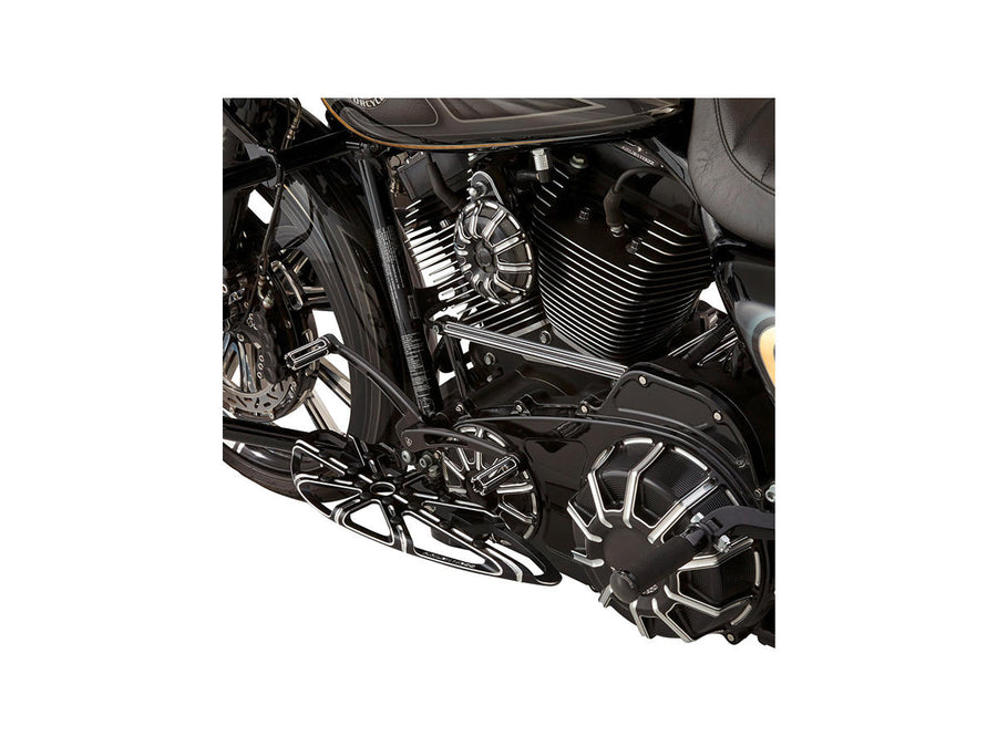 Harley Davidson Touring [1985-2025] -10-Gauge conducente poggiapiede nero, anodizzato