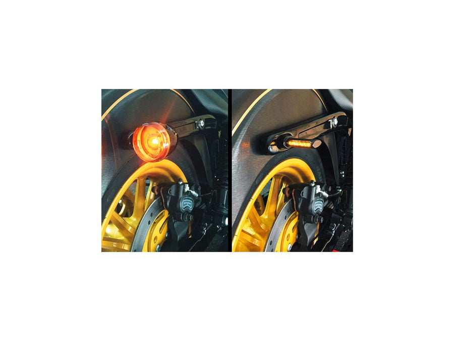 Harley Davidson Softail [1993-2024] – Winglet LED Blinker Schwarz Eloxiert Rauch LED