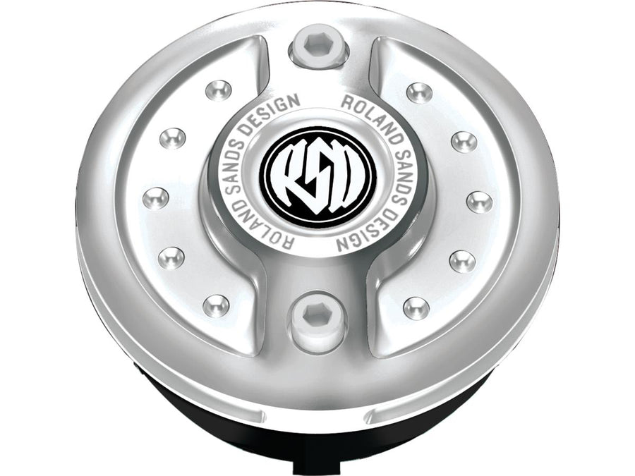 Harley Davidson Dyna [1996-2017]-Radial fuel display lid Chrom