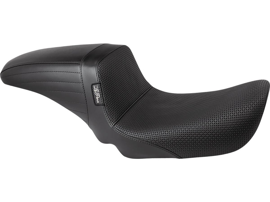Harley Davidson Dyna [2006-2017]-Kickflip seat basket wave black vinyl