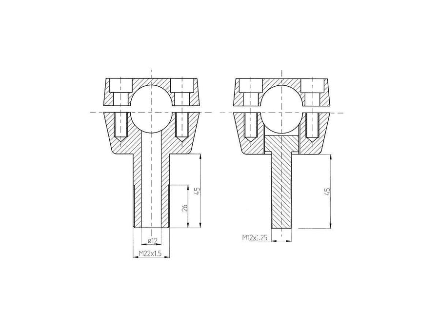 Harley Davidson FXDF [2014-2017] -old Style 1,25 "manubrio perforato per interno