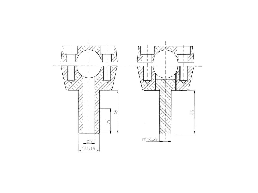 Harley Davidson FXDF [2014-2017] -old Style 1,25 "manubrio perforato per interno
