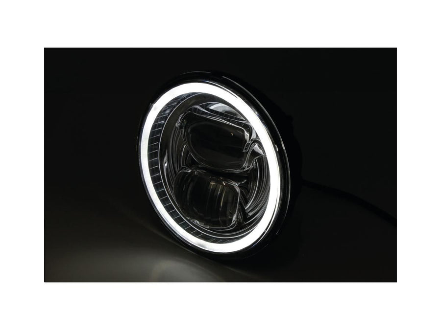 Harley Davidson – Rahmen-R2 Typ 7 LED 5 3/4" Scheinwerfer unten montiert Schwarz LED