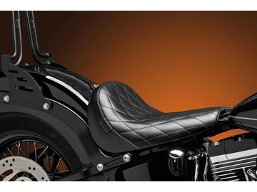 Harley Davidson FLS [2016-2017]-Bare Bones Solo Seat Diamond Stitch Black Vinyl