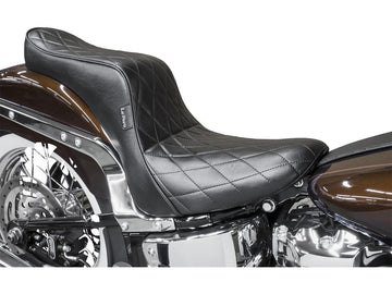 Harley Davidson Softail [2006-2017] – Cherokee Sitz Diamantnaht Schwarzes Vinyl