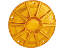Harley Davidson Touring [2016-2024] – 10-Gauge Derby-Abdeckung Gold Eloxiert-2