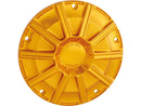 Harley Davidson Touring [2016-2024] – 10-Gauge Derby-Abdeckung Gold Eloxiert-5