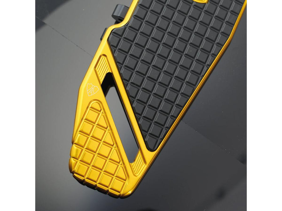 Harley Davidson Touring [1985-2025]-Speedliner driver's footrest gold anodized