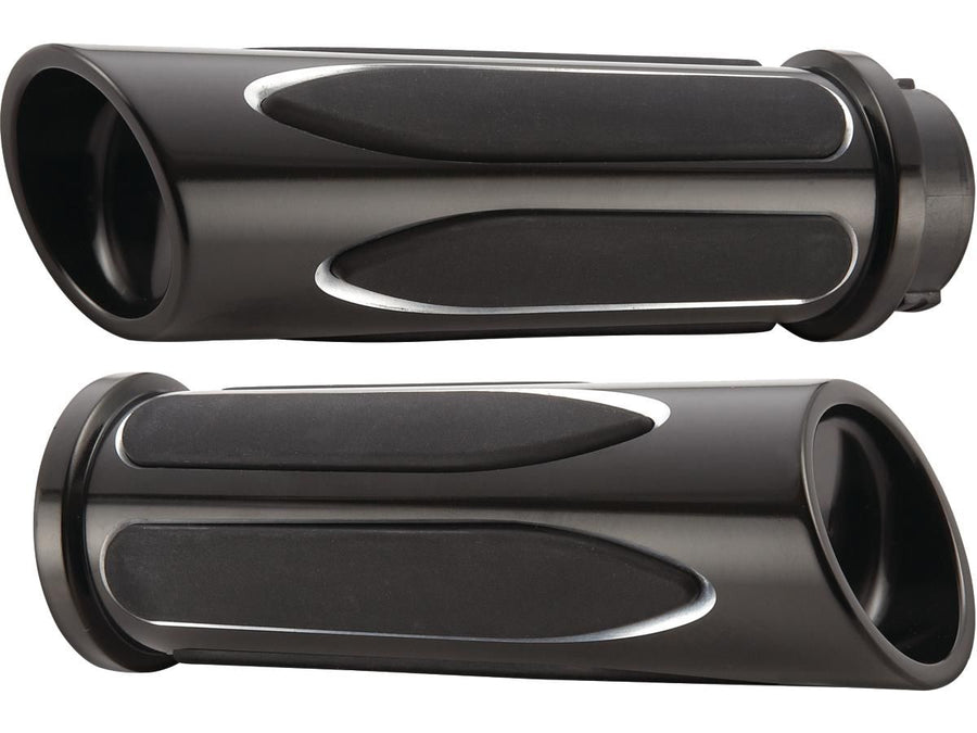 Harley Davidson Sportster [1976-2020] – Deep Cut Komfortgriffe Schwarz Eloxiert 1"