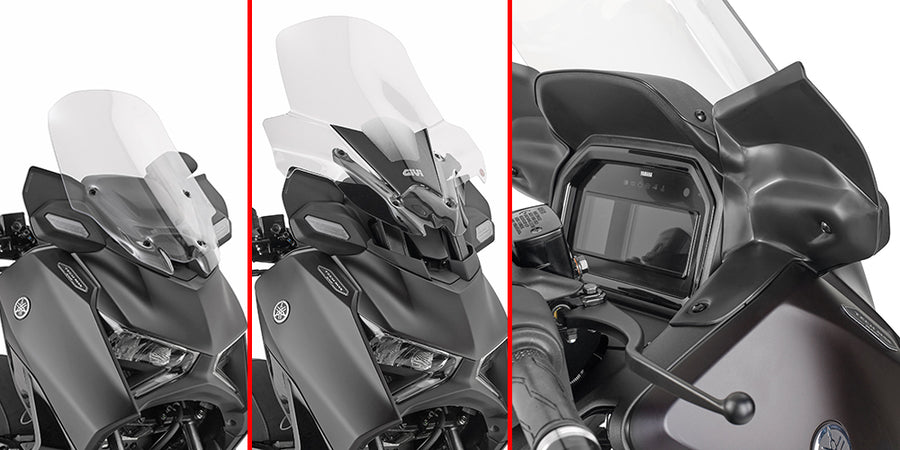 Yamaha X-Max 300 Tech Max [GIVI] - Schwarzer seitlicher Windabweiser