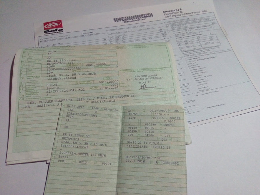 Beta RR 4T 125 LC [2016] - Frame con documenti