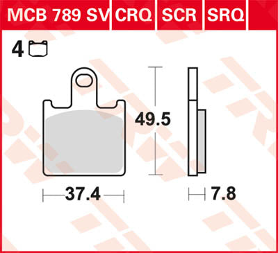 Scheibenbremsbeläge MCB789TRQ(4-Pads)