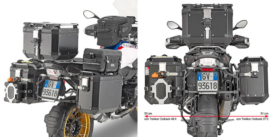 BMW R 1250 GS [GIVI] - Stahlrohr-Seitenkofferträger für Trekker Outback MONOKEY® CAM-SIDE Koffer Durchmesser 18 mm